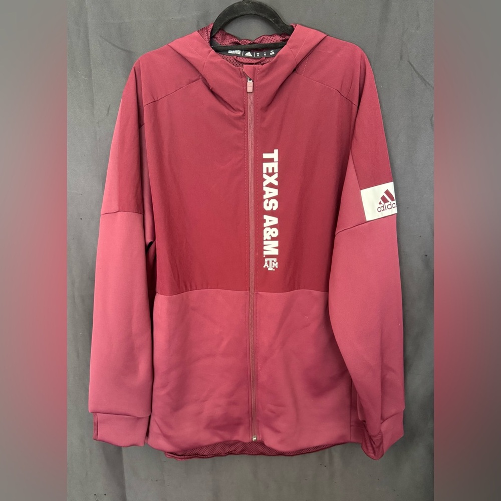 Adidas Texas A&M Aggies Full Zip Jacket with Hood in Maroon - Men’s Size XL